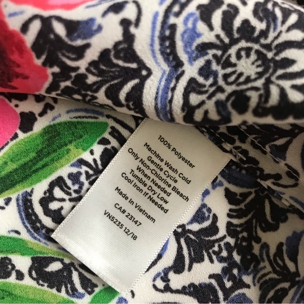 Talbots Floral Tile On/Off Shoulder Short Sleeve Resort Blouse Top NWOT S - Picture 8 of 12